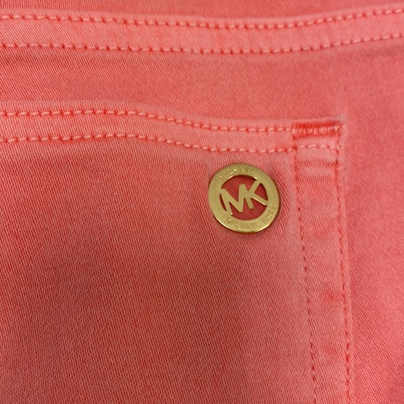 Michael Kors Izzy Cropped Skinny Mid-Rise Jeans (color coral) - Picture 7 of 10